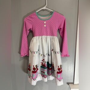Eleanor Rose Christmas Train Santa Little Girl’s Dress Size 8-10 holiday